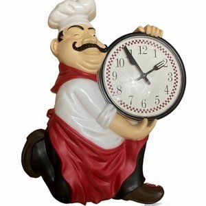 Italian Bistro Fat Chef Wall Clock 12.5"